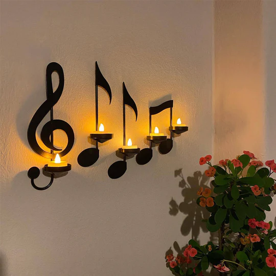 WallNote | Bladmuziek kandelaar | Ontspannen sfeer