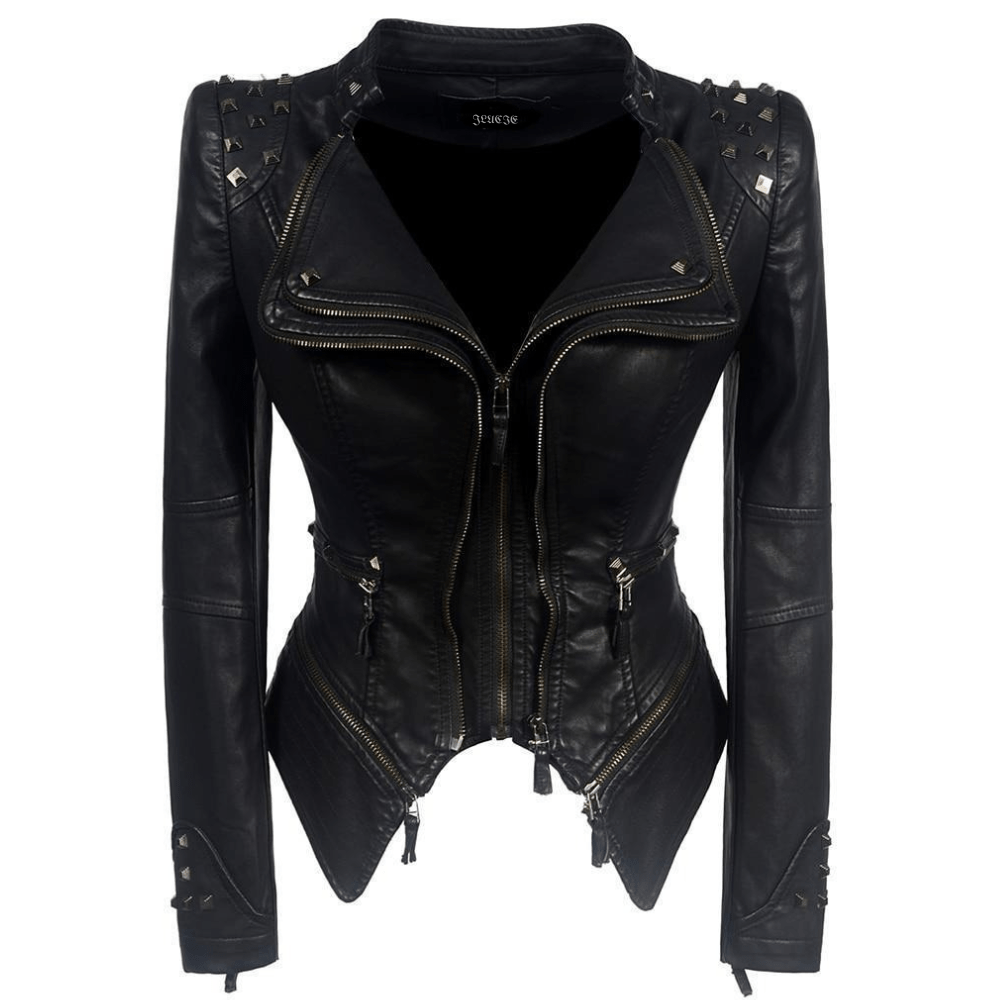 Studded Leren Jas | Tijdloze Elegantie met een Stoer Randje - Jezz
