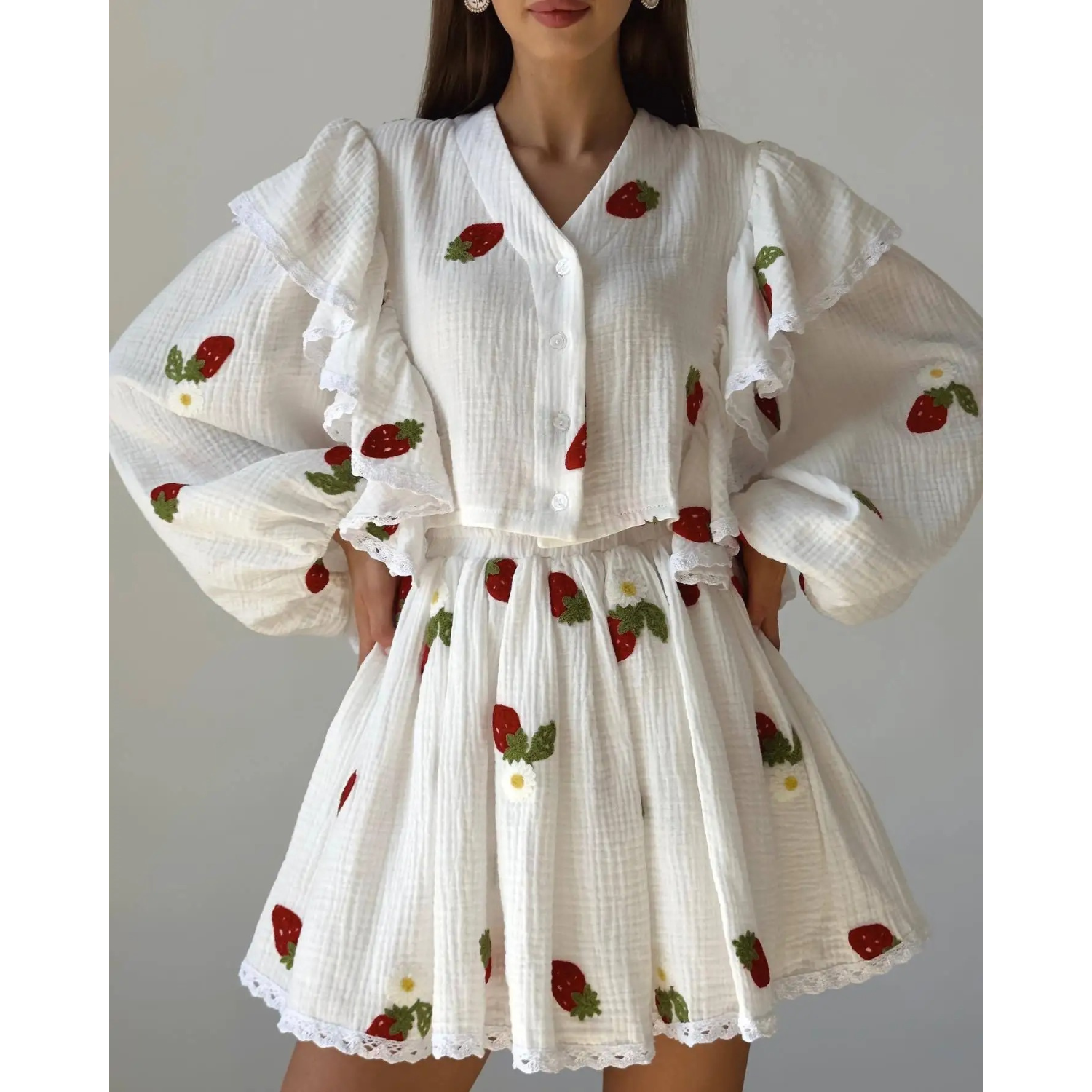 Zomerse Geprinte V-hals Jurk met Elegante Flow - Derry