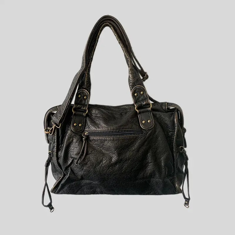 Stijlvolle Vintage Alledaags Leren Afgewerkte Dames Tote Tas | Klassieke PU Leren Tas - Rica