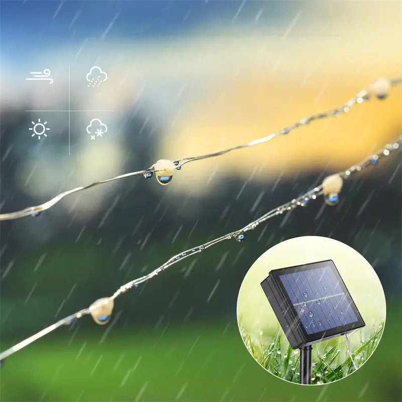 Buiten Zonne-Energie LED Slingerlicht | Waterdichte Tuin Twinkelverlichting voor Kerstmis, Feest, & Decoratie - TwinCharm