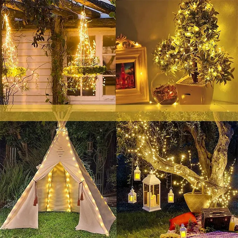 Buiten Zonne-Energie LED Slingerlicht | Waterdichte Tuin Twinkelverlichting voor Kerstmis, Feest, & Decoratie - TwinCharm