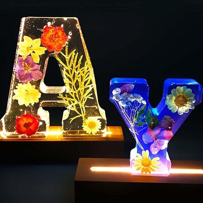 Hars nachtlampje met bloemenpatroon - Floren