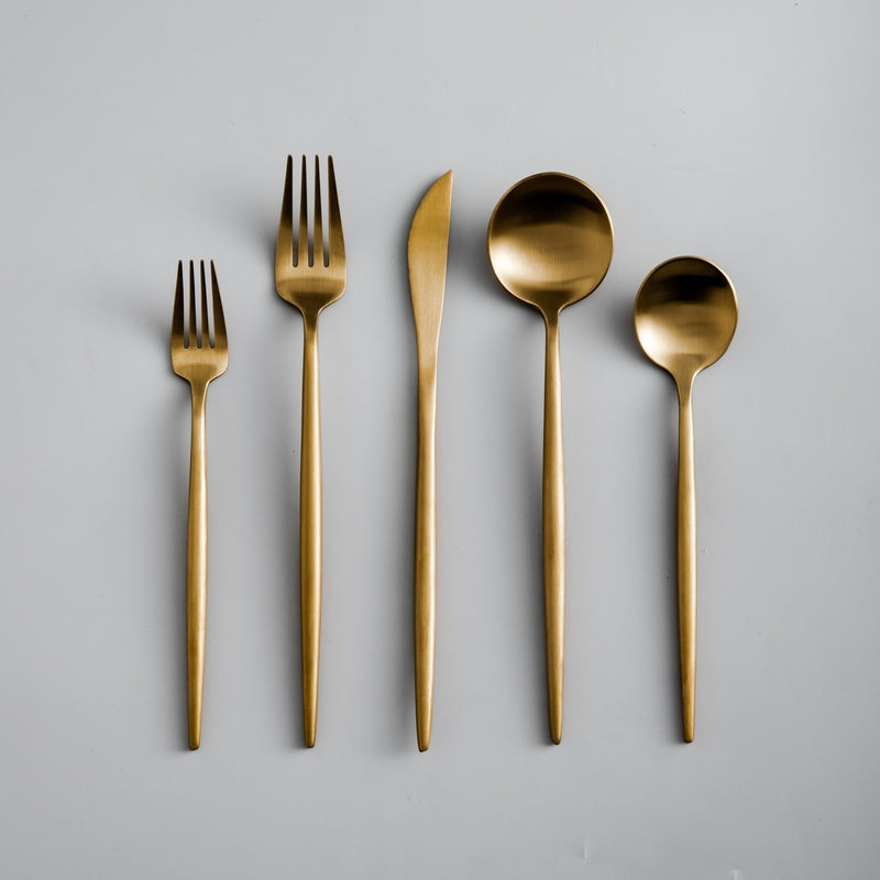 Lilac - Minimalistisch bestek set - Titanium en goud