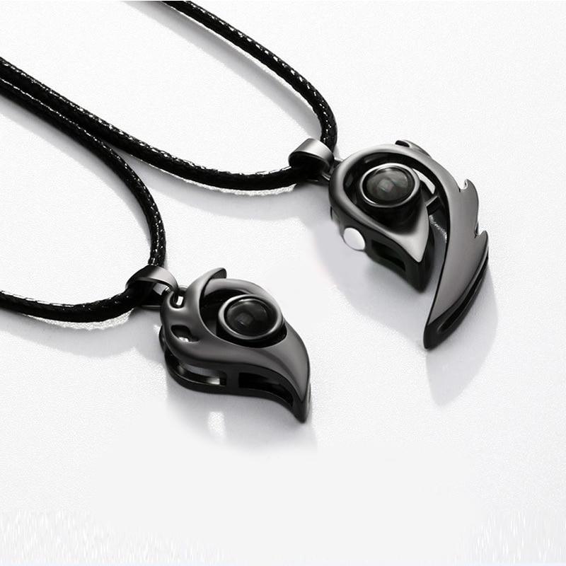 Harten Koppel Halskettingen | Uniek geschenk | Voor altijd verbonden - Fireheart