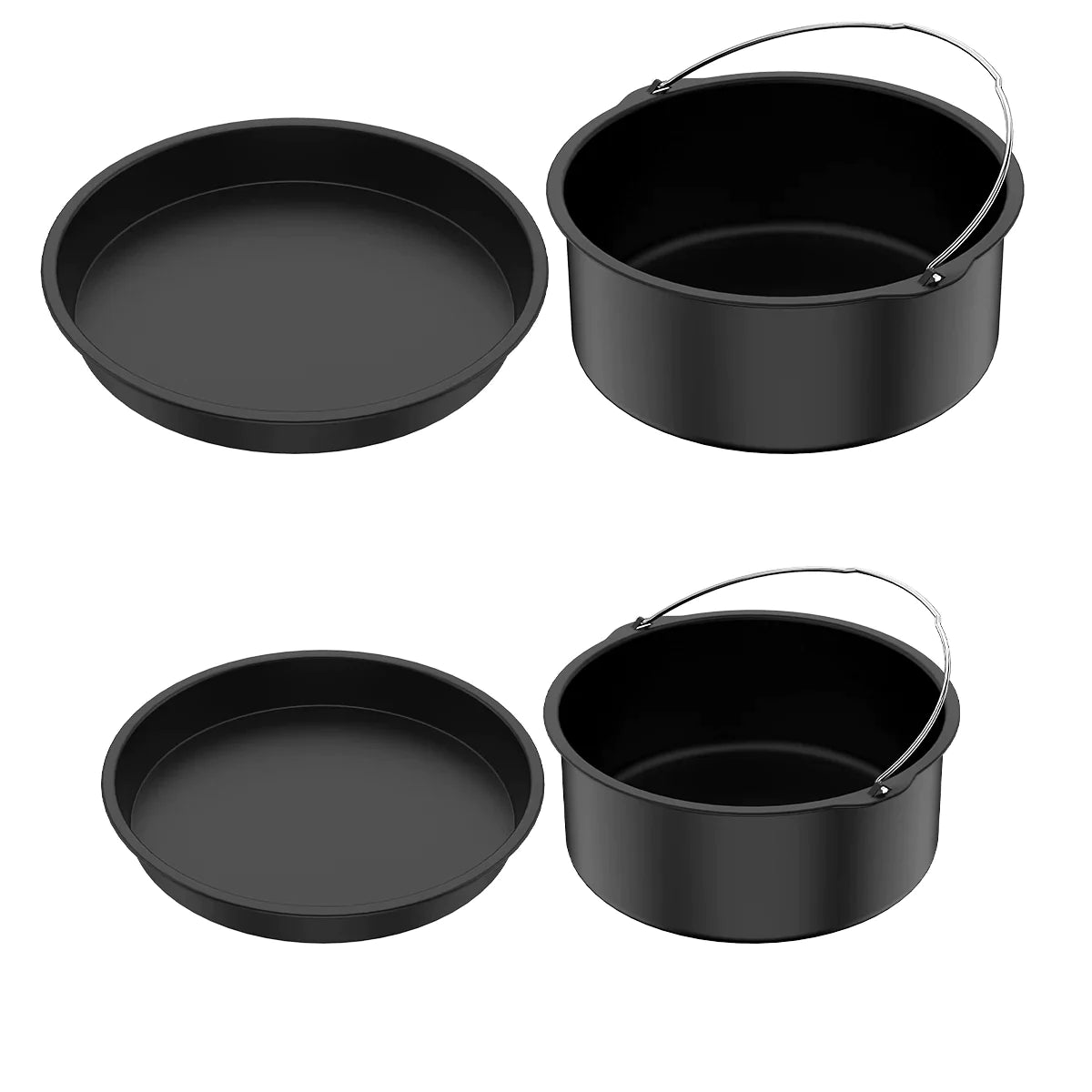 FryEasy | Airfryer Accessoire Set | Duurzame Pizza Pan en Baking Cake Barrel | Bakgemak