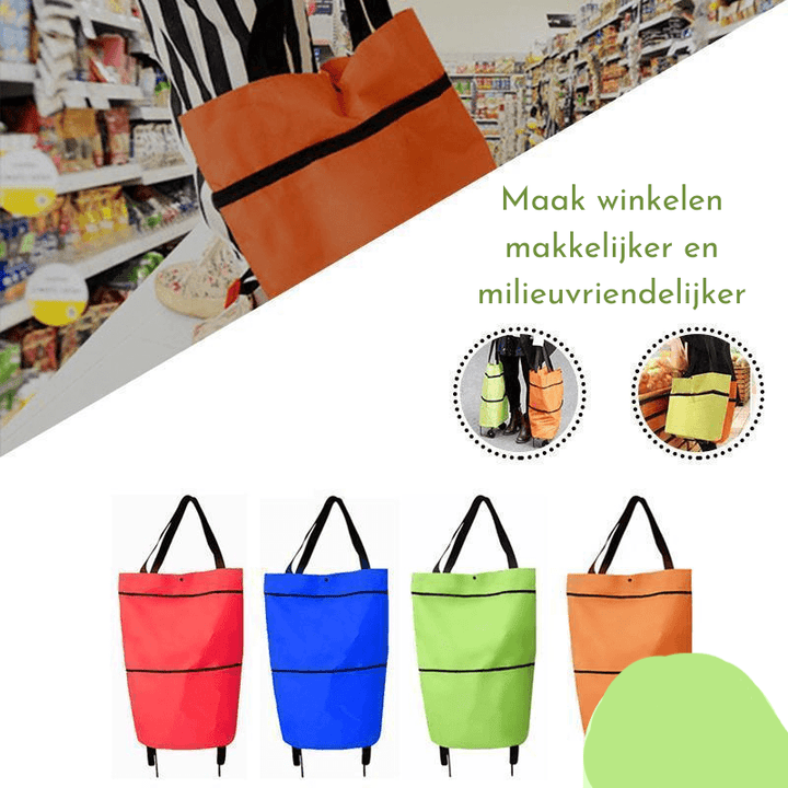 Opvouwbare tas met wieltjes best sale