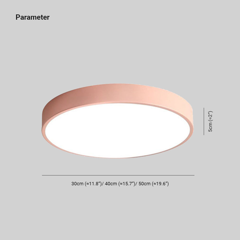 Morandi Moderne Ronde LED Plafondlamp | Roze Grijs Metaal - Terraz