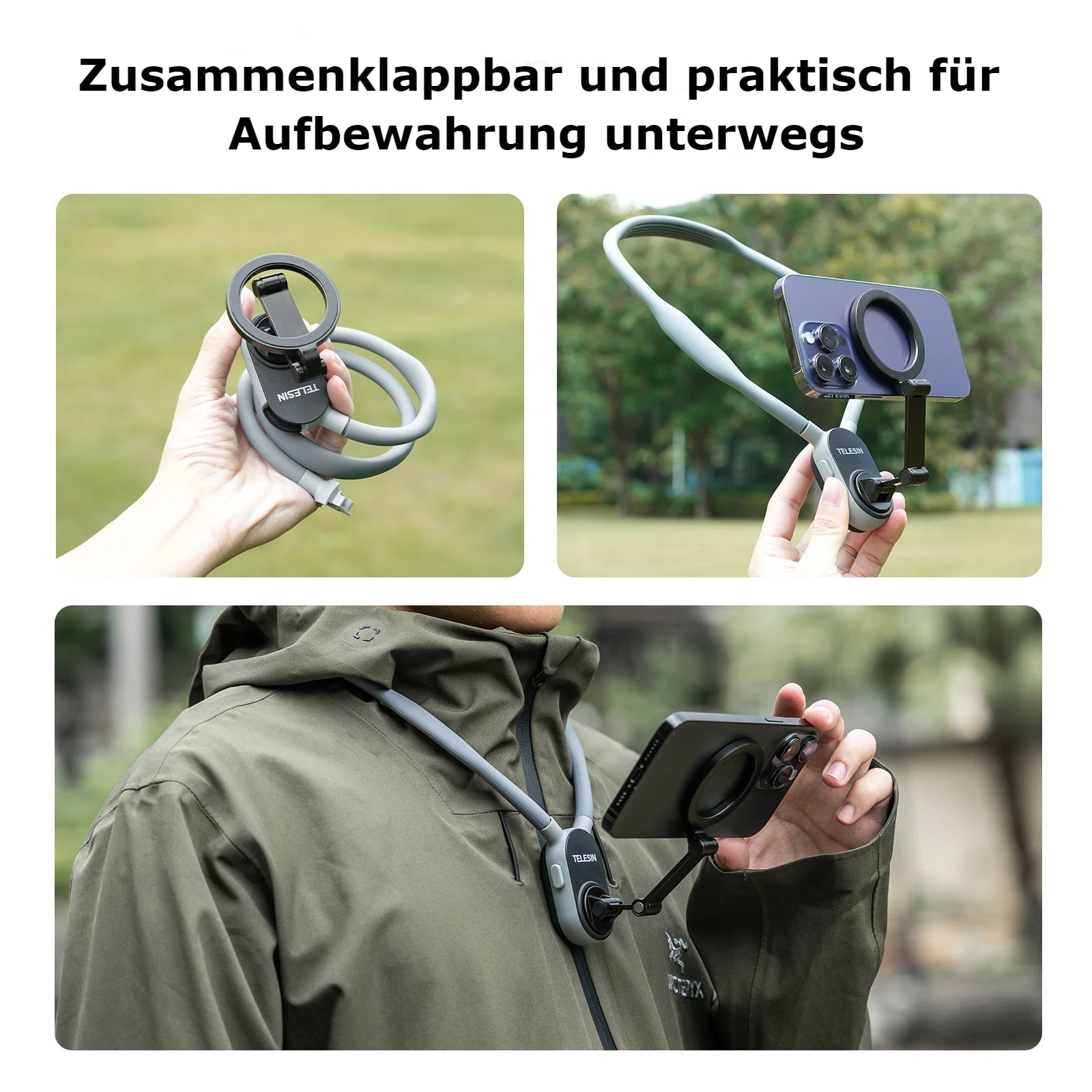 CapSafe - Magnetische telefoonhouder voor de nek