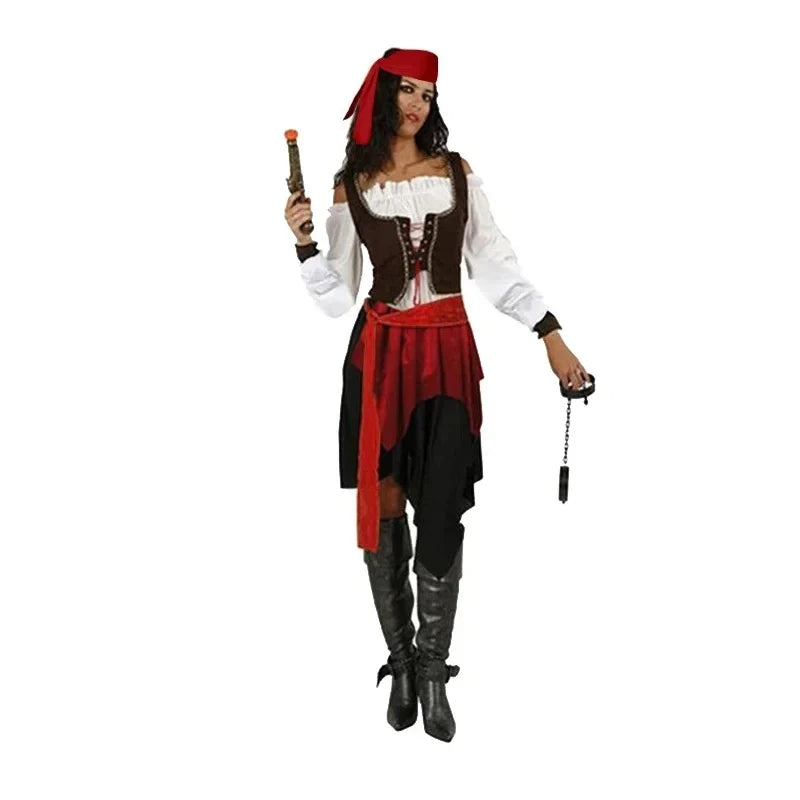 Piratenkapitein Kostuum voor Mannen | Deluxe Jack Sparrow Cosplay Set voor Volwassenen | Pirates of the Caribbean Geïnspireerd Outfit - Vince