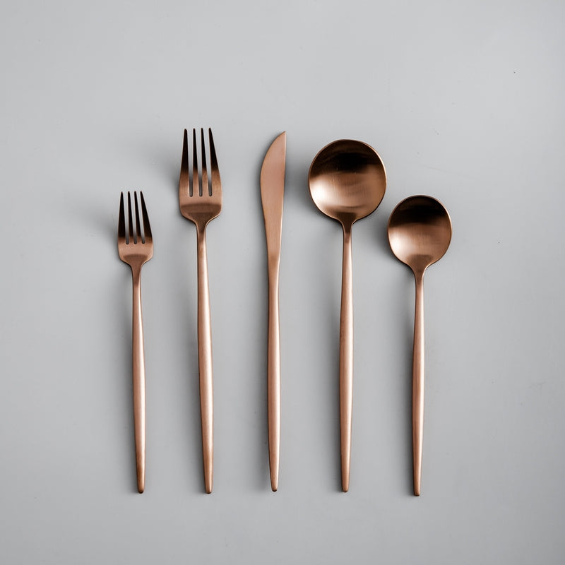 Lilac - Minimalistisch bestek set - Titanium en goud