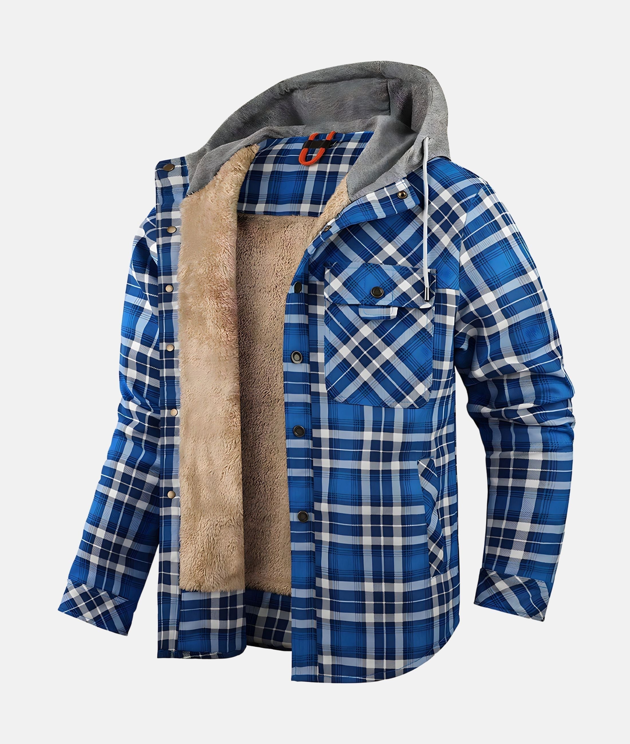 Geruite Flanellen Jas voor Heren | Gequilt, Hooded Winterjas | Stijlvolle & Warme Casual Bovenkleding - Renis