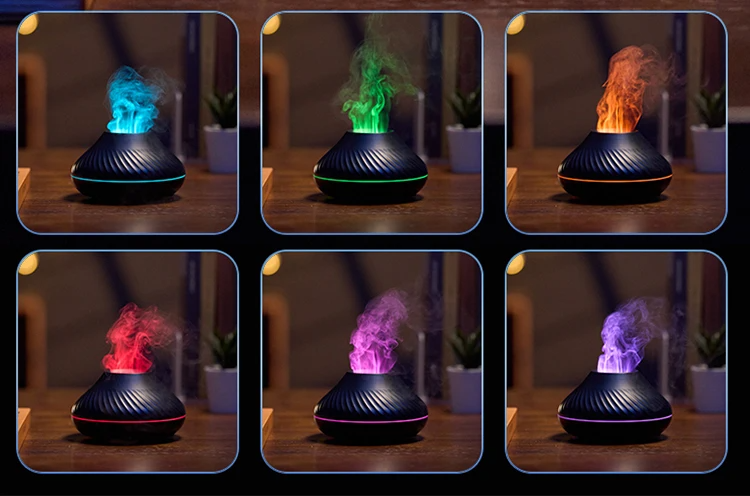 Vulkanische Aromadiffuser & Vlam Nachtlamp | 130ml Draagbare USB Luchtbevochtiger - Dollie