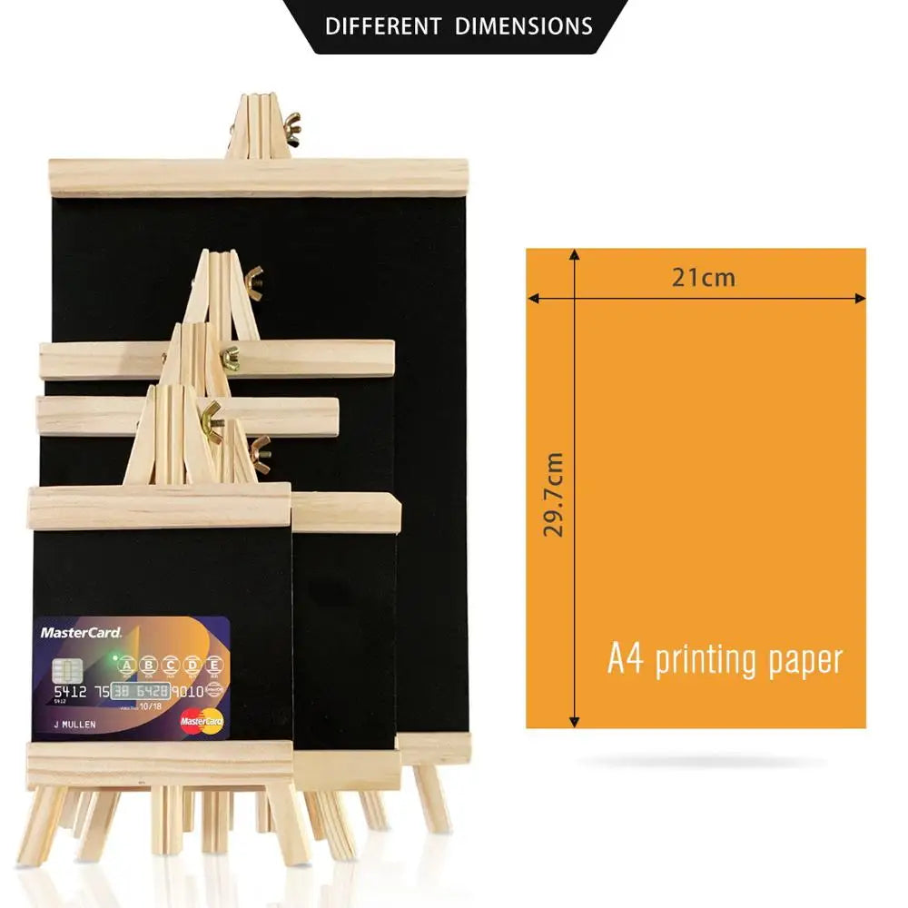 Chalkboard | Tafelblad Zwartbord met Grenenhouten Frame | Kleine Zwartbord voor Menu en Tekenen
