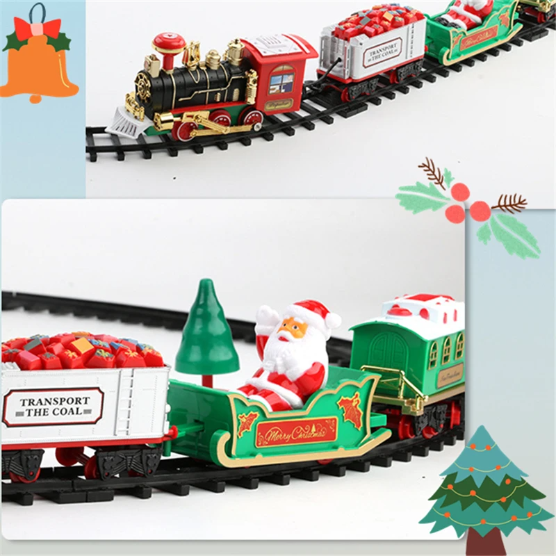 Batterijgevoede Kersttreinset met Geluid & Licht | Perfecte Feestdecoratie en Elektrisch Speelgoed voor Kinderen - JingleChoo