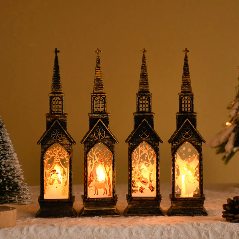 Kerst LED Nachtlamp Lantaarn | Kerstman en Sneeuwpop Tafelornament voor Feestelijke Huisdecoratie - GlowFest