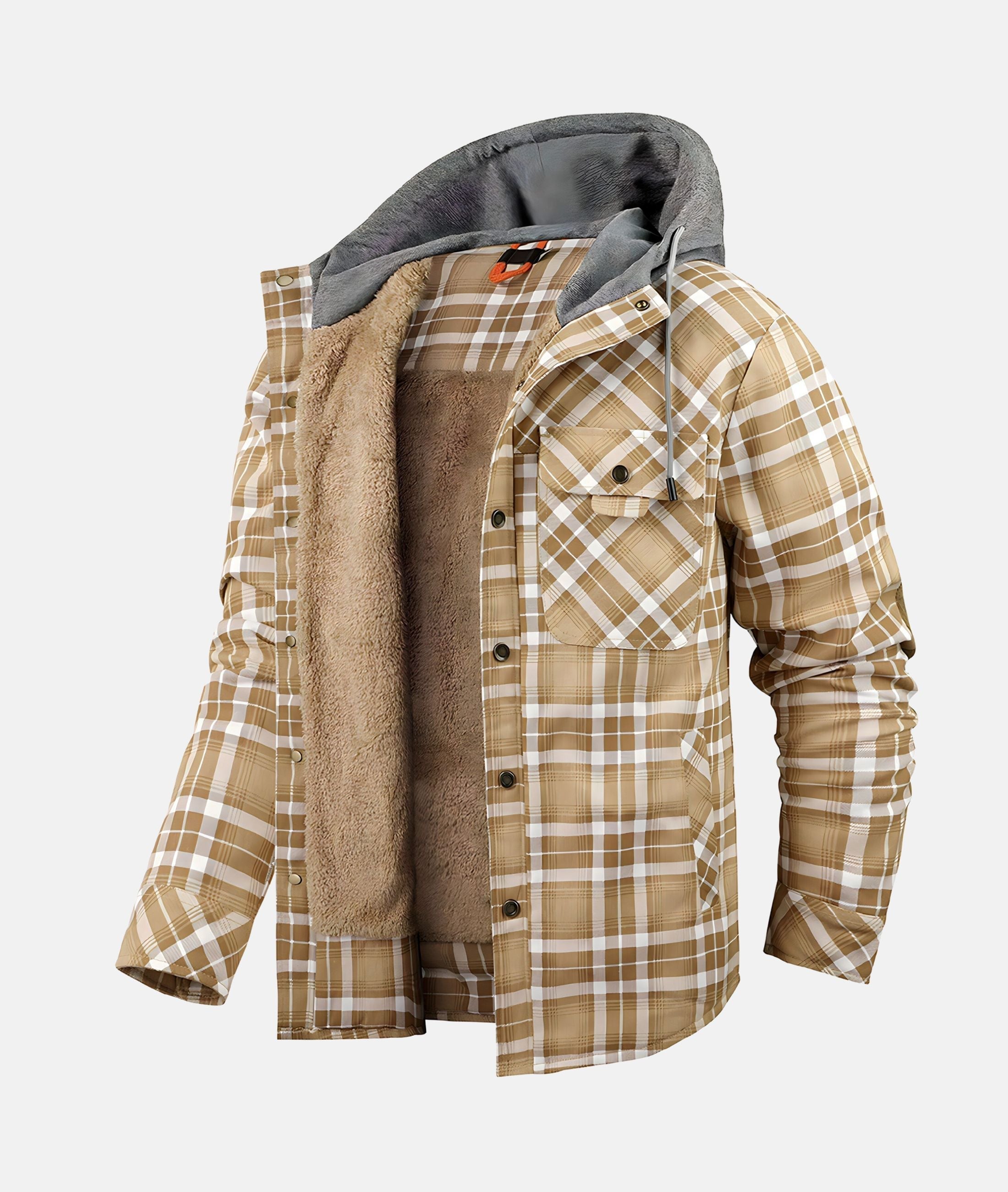 Geruite Flanellen Jas voor Heren | Gequilt, Hooded Winterjas | Stijlvolle & Warme Casual Bovenkleding - Renis