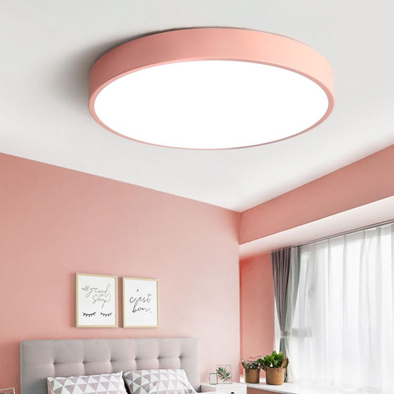 Morandi Moderne Ronde LED Plafondlamp | Roze Grijs Metaal - Terraz