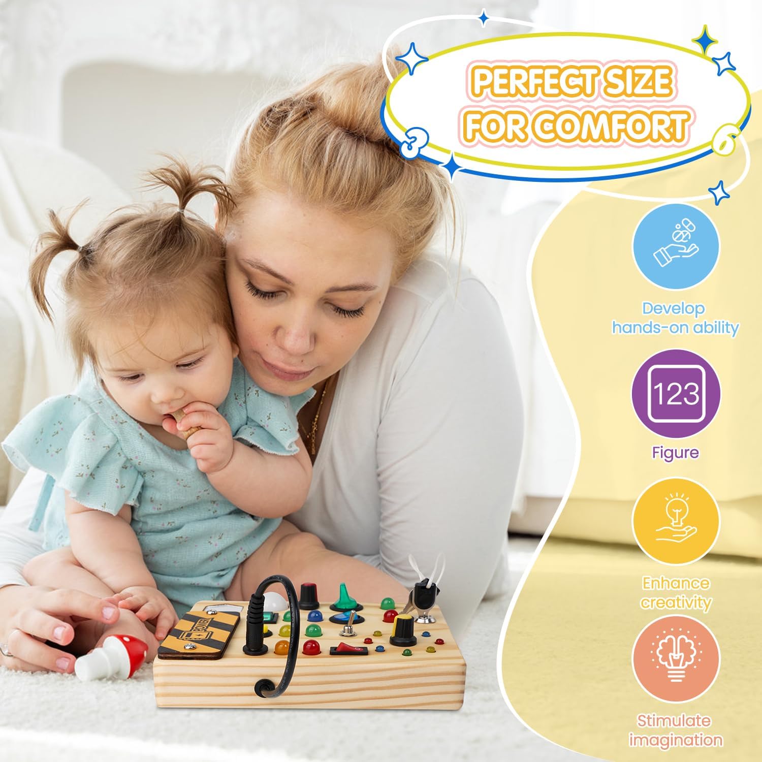Montessori Peuter Prikbord, 27 LED lichtjes Montessori speelgoed voor 1-6 jarigen - Derren