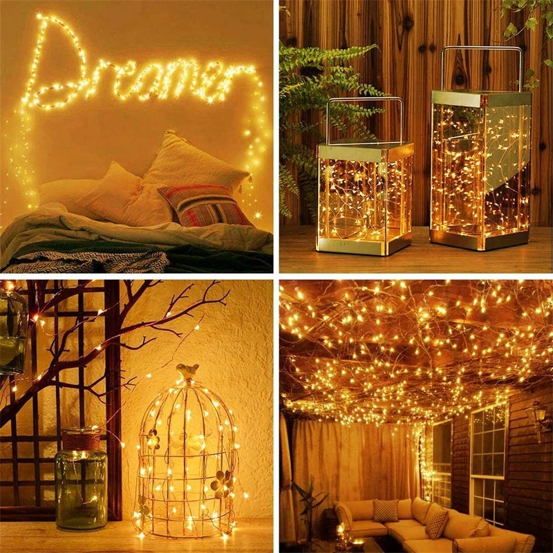 Buiten Zonne-Energie LED Slingerlicht | Waterdichte Tuin Twinkelverlichting voor Kerstmis, Feest, & Decoratie - TwinCharm