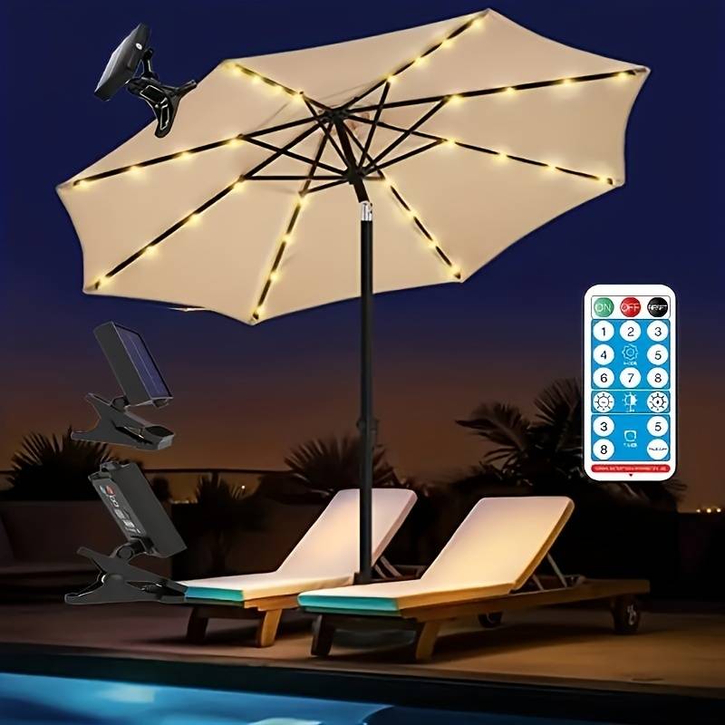 Leigh - Tuinparasollamp op zonne-energie