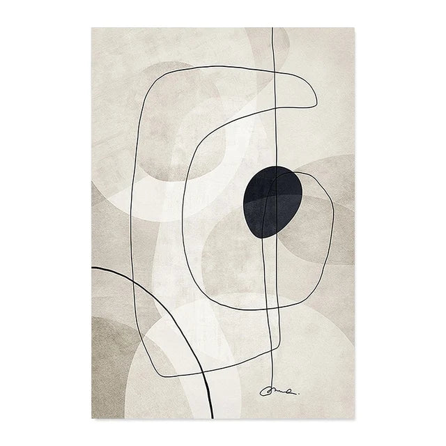 ArtWall | Abstracte Geometrische Lijnboog Posters | Mid-Century Muurkunst Canvas Prints Foto