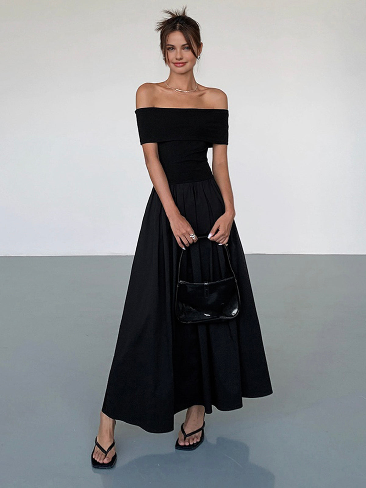 Off-the-Shoulder Maxi Jurk voor Dames | Tijdloze Elegantie & Moeiteloze Stijl - Taylia