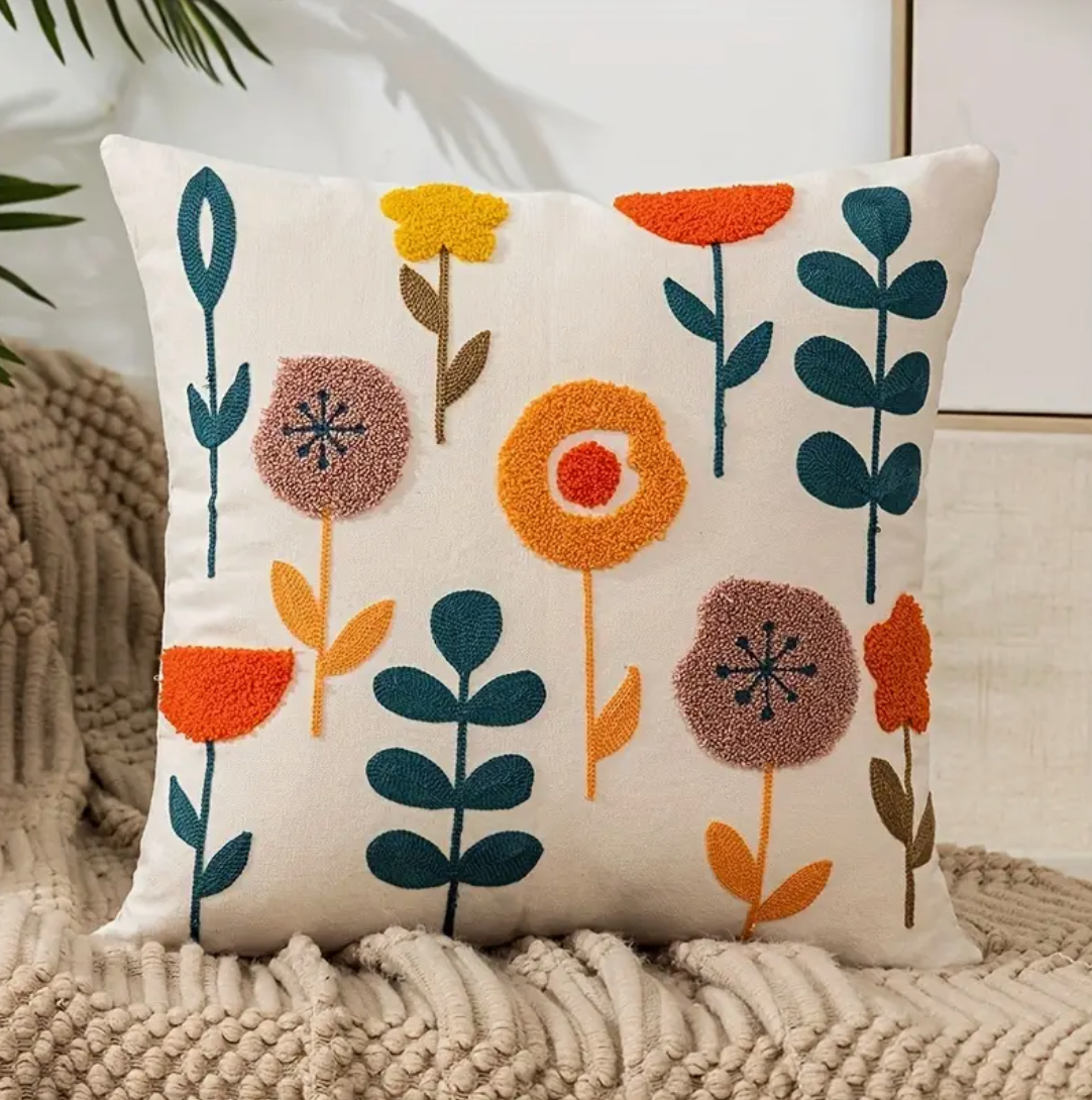 Zied - Zacht kussen met gebloemde kussenhoes