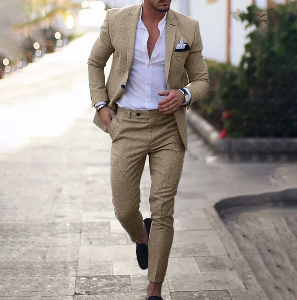 Twee-delig Pak voor Mannen | Klassieke Blazer & Op Maat Gemaakt Broek - Rike
