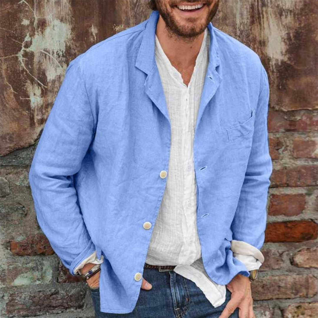 Casual Losse Jas voor Heren | Premie Katoen-Linnen Mengen, Veelzijdig & Elegante - Forian