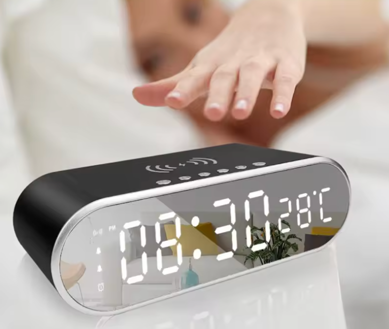 Draadloze Oplader met Wekker en LED Thermometer | VisionNight