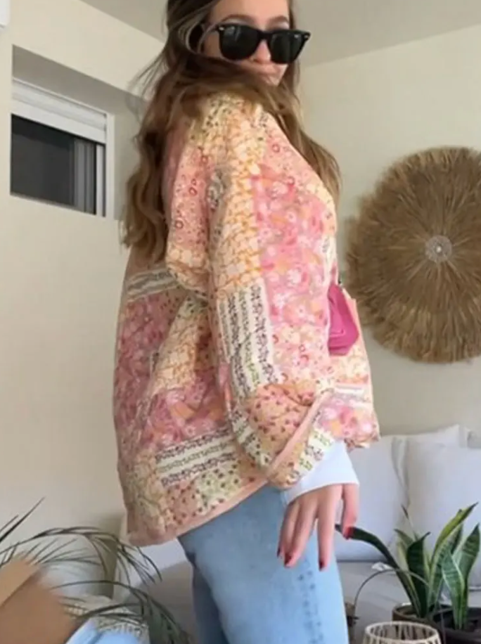 Modieuze, Elegante Jas Met Print - Darla