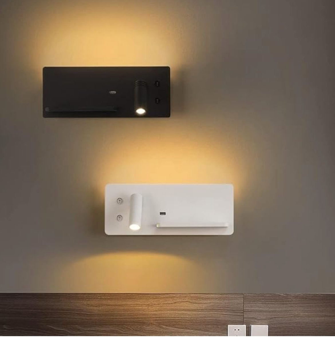 Moderne LED Wandlamp met USB en Draadloze Oplader | Stijlvolle en Handige Verlichting - ChargeMural