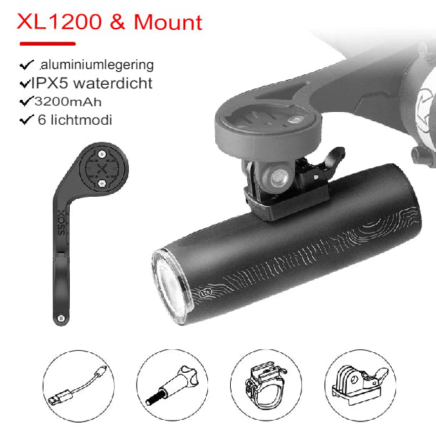 Waterdichte oplaadbare fiets koplamp - Shungs
