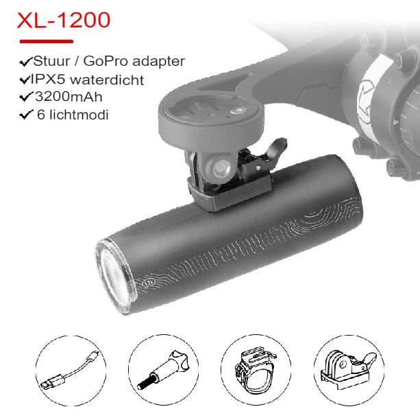 Waterdichte oplaadbare fiets koplamp - Shungs