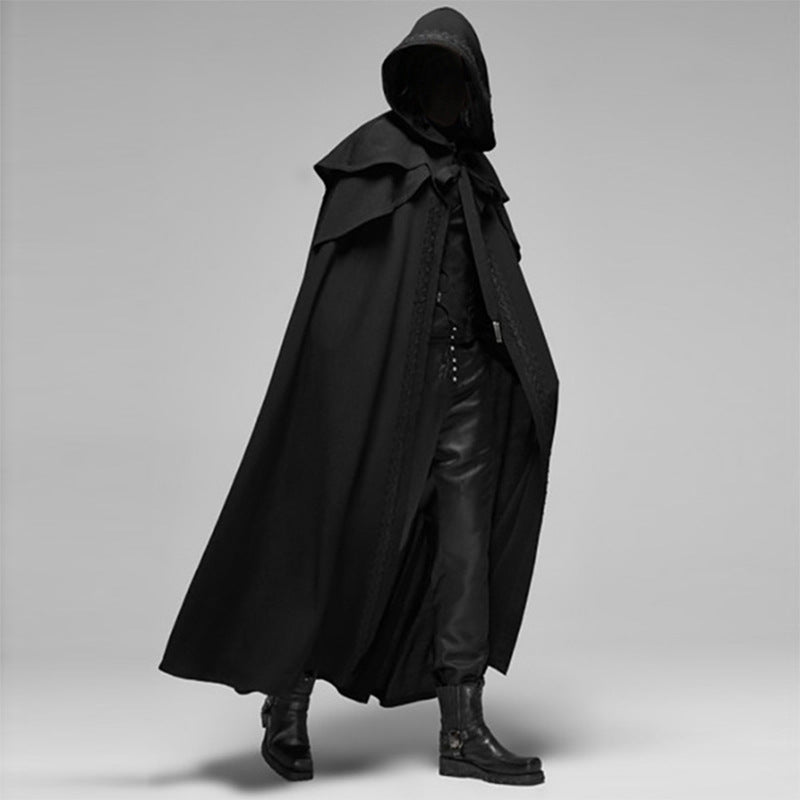 Gotische Lange Mantel cape met Kapuchon | Saliano