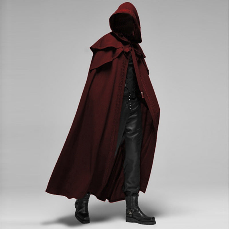 Gotische Lange Mantel cape met Kapuchon | Saliano