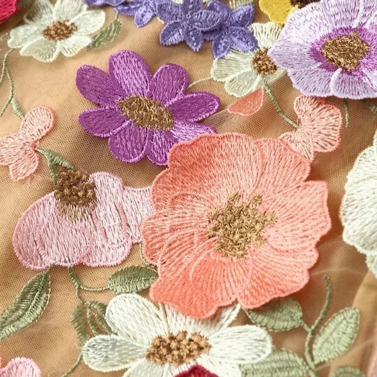 Bloemenjurk met Hoge Kraag en Lange Mouwen – Dionna