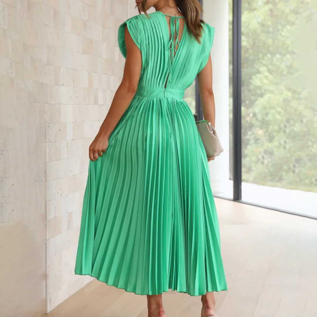Elektrisch Geplooide Maxi Jurk voor Dames | Elegante & Veelzijdige Zomerjurk - Vilmina