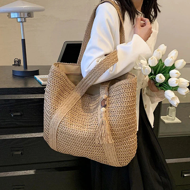 BoheTote | Weave Tote Zomer Strandtas | Vrouwelijke Bohemian Schoudertas
