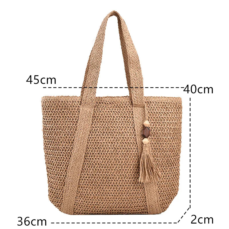 BoheTote | Weave Tote Zomer Strandtas | Vrouwelijke Bohemian Schoudertas