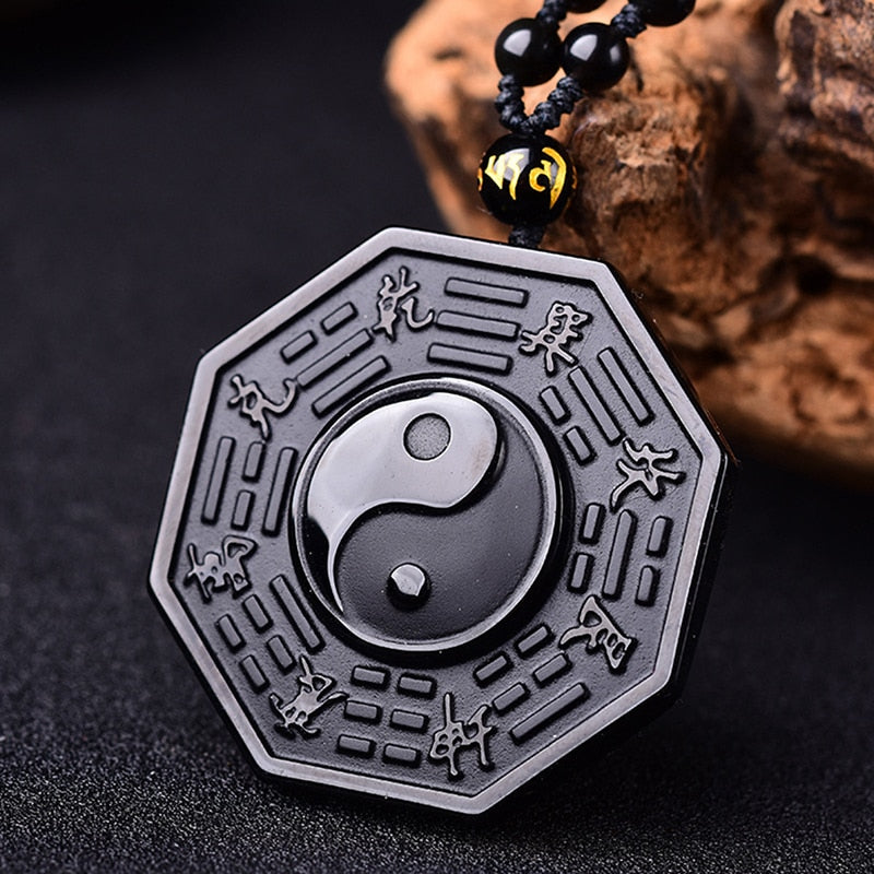 Obsidiaan Yin Yang Ketting - Yanyx