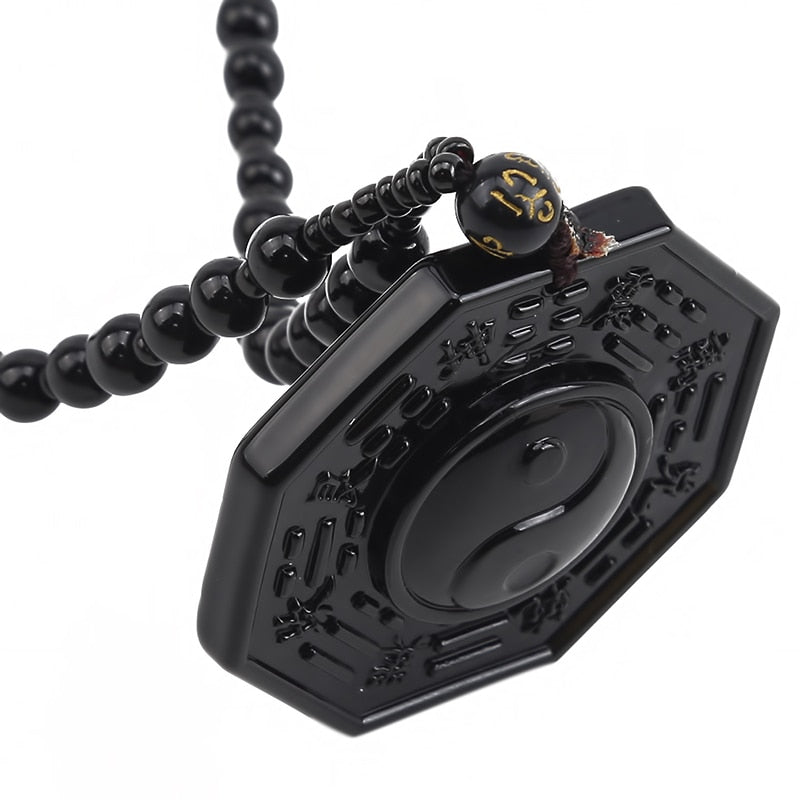 Obsidiaan Yin Yang Ketting - Yanyx