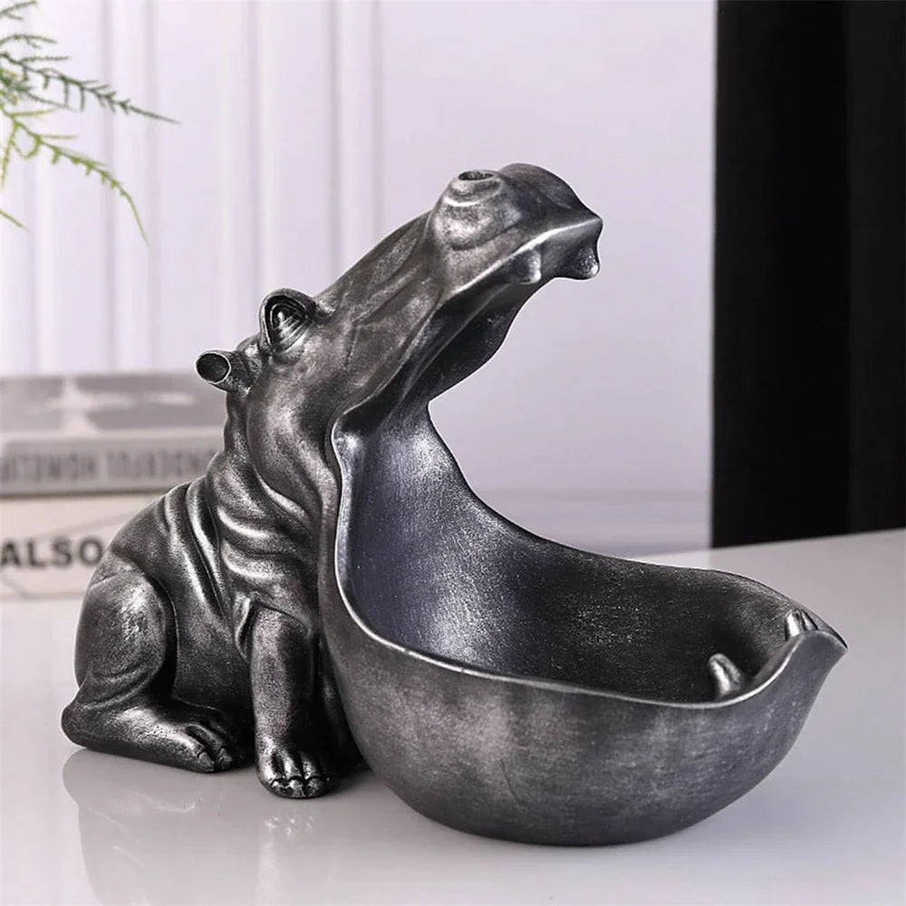 Hippo - Figuur Desktop Opbergdoos Beeldje | Sculptuur | Home Decor