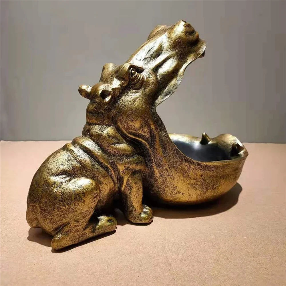 Hippo - Figuur Desktop Opbergdoos Beeldje | Sculptuur | Home Decor