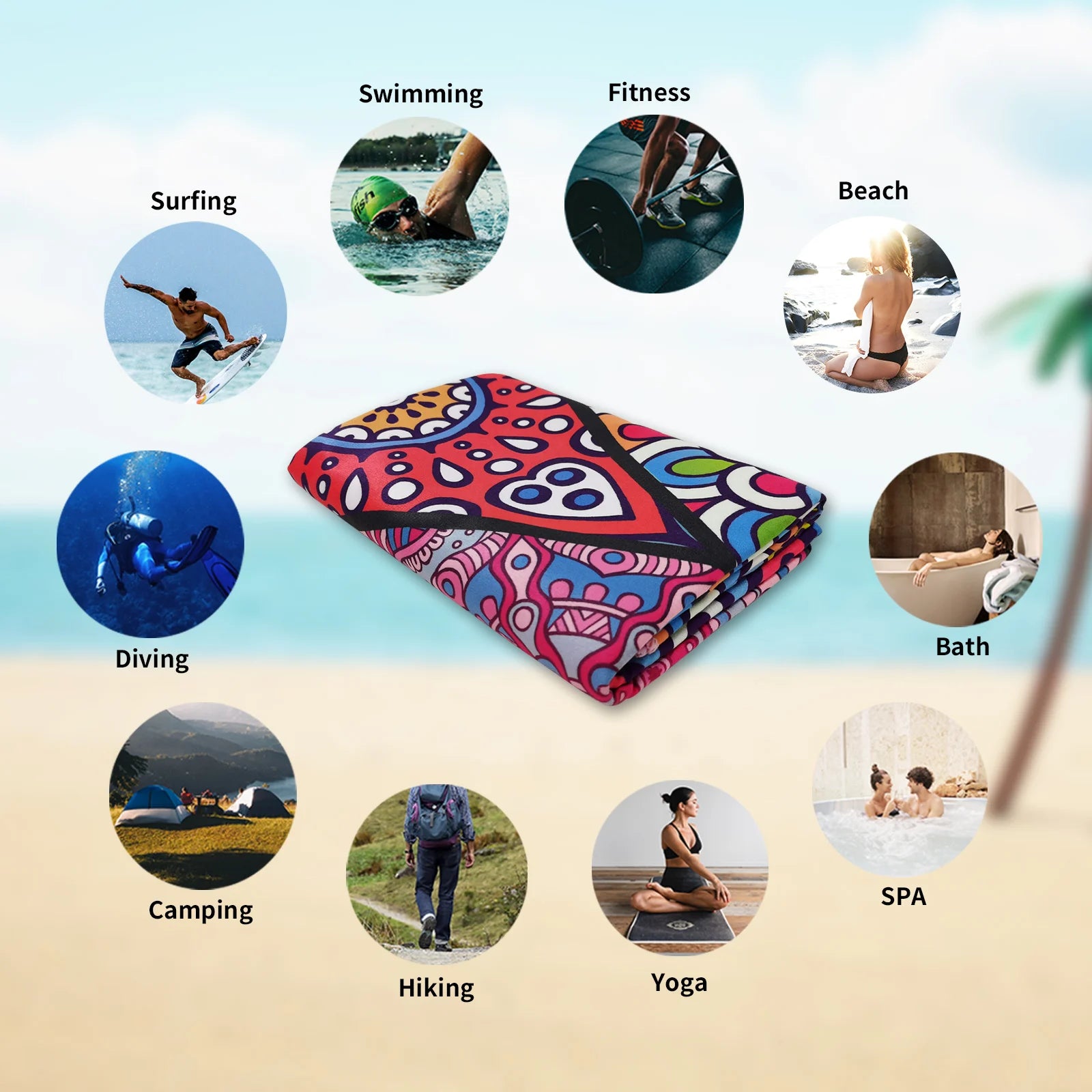 Grandy - Sneldrogende microvezel strandhanddoek, extra grote zwembadhanddoek
