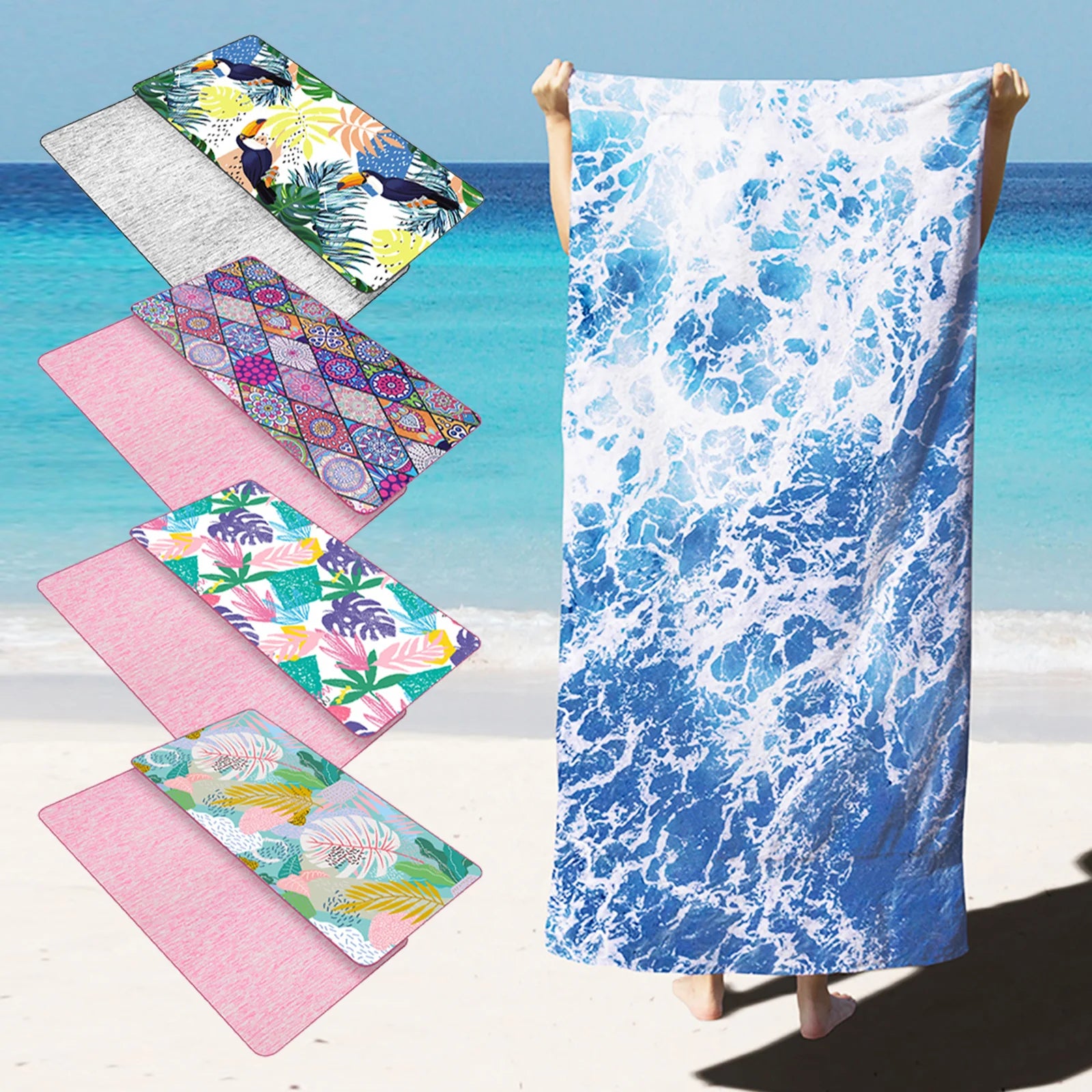 Grandy - Sneldrogende microvezel strandhanddoek, extra grote zwembadhanddoek