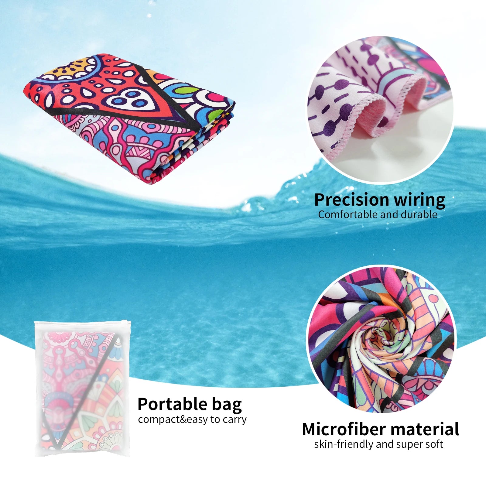 Grandy - Sneldrogende microvezel strandhanddoek, extra grote zwembadhanddoek