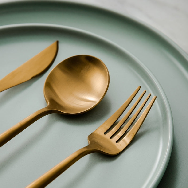 Lilac - Minimalistisch bestek set - Titanium en goud