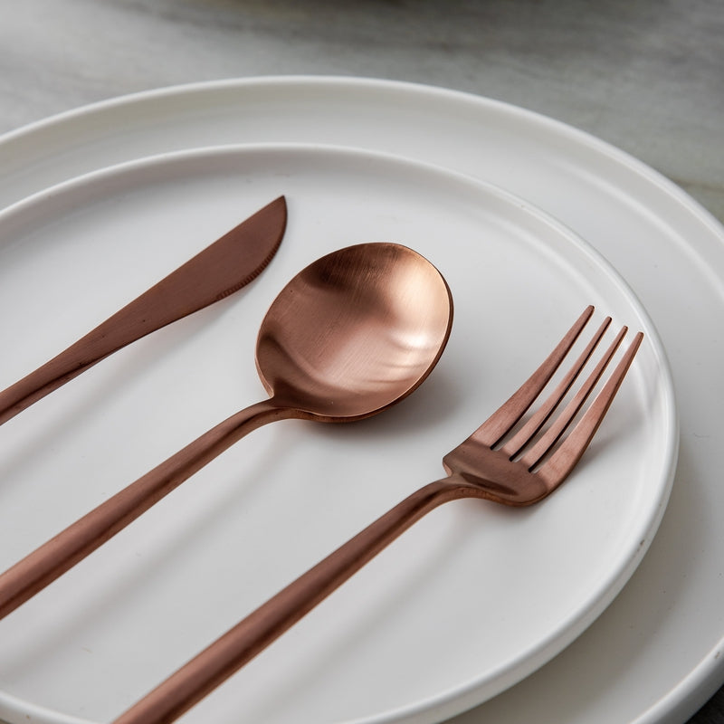 Lilac - Minimalistisch bestek set - Titanium en goud